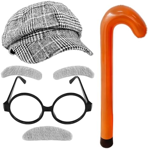4 PCS 100th Day Old Man Costume Set for Kids