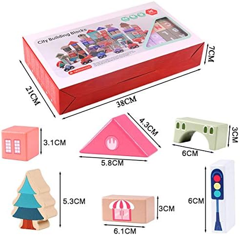 CICITOYWO Wooden Blocks Set for Toddlers