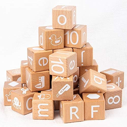 ANWoRLeT Wooden Alphabet Blocks for Kids