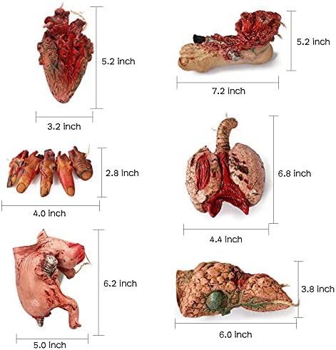 Lansian Halloween Blood Props 6pcs Body Parts