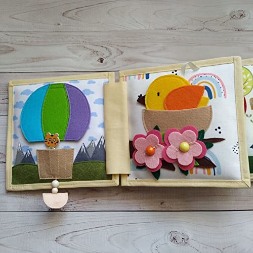 Handmade Raccoon Quiet Baby Book with Animals and Fruits 1