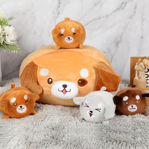 Corgi Plush Pillow with 4 Baby Dogs Inside - 5PCS