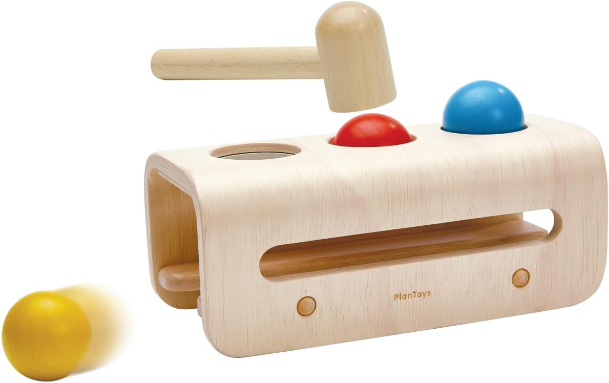 PlanToys Wooden Hammer Balls Pounding Toy Set