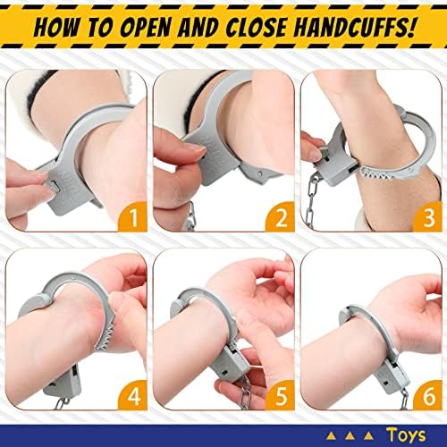 Junkin Plastic Handcuffs Toy with Safety Keys 50 Sets