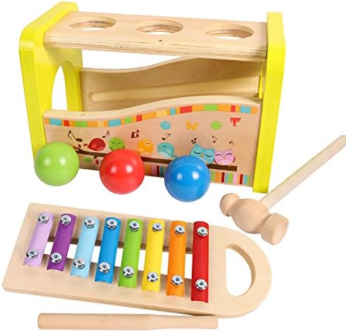 Wooden Hammer Ball and Xylophone Set for 1-Year-Olds