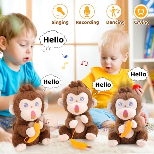 Emoin Interactive Monkey Plush Toy with Banana