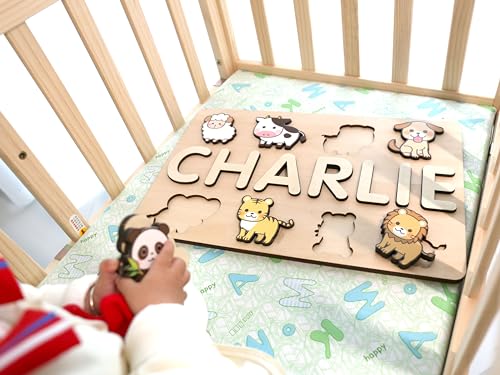 Vnque Wooden Name Puzzle for Kids Customized Baby Gift