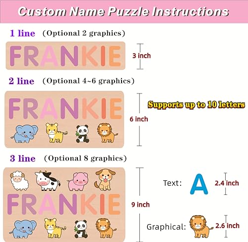 Vnque Personalized Wooden Name Puzzles for Kids 1