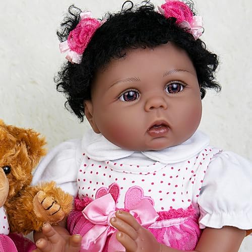 EKOKIZ Reborn Baby Doll 22-Inch Lifelike Soft Cloth Body Doll