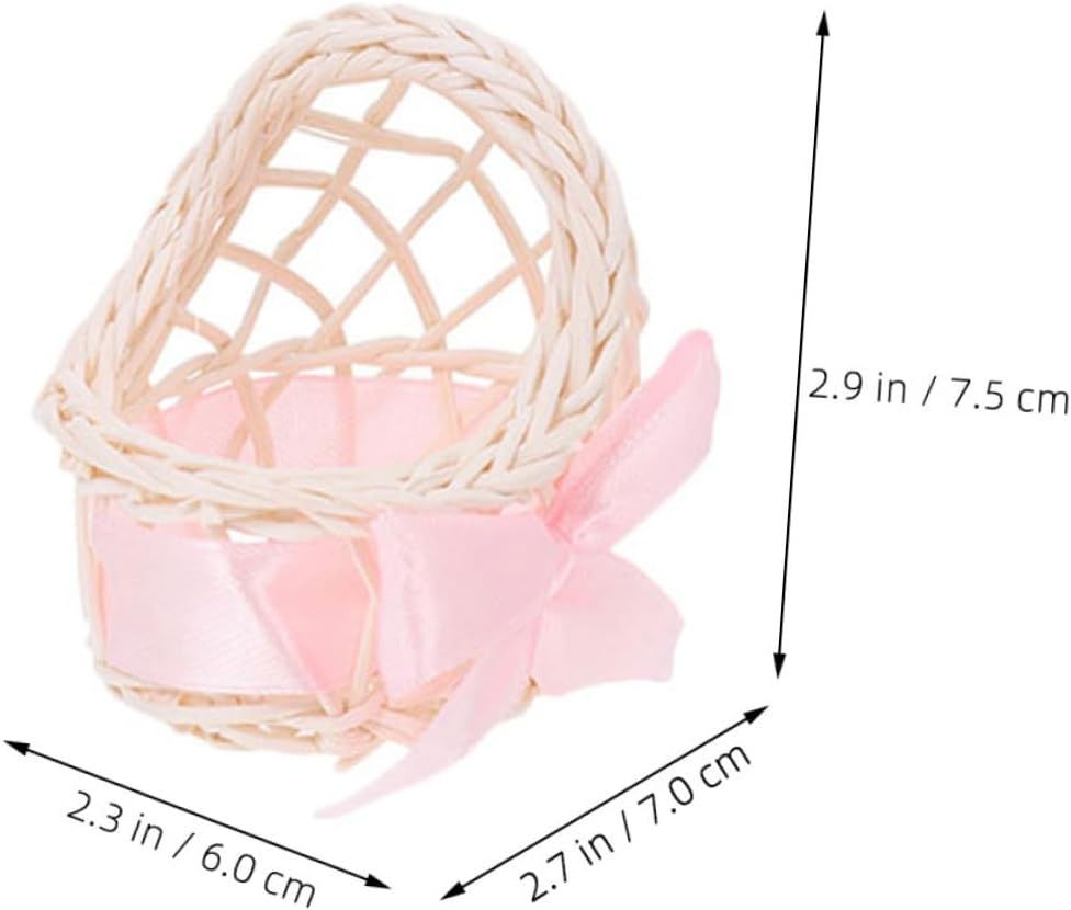 BESPORTBLE 6pcs Mini Wicker Doll Baskets with Handles 1