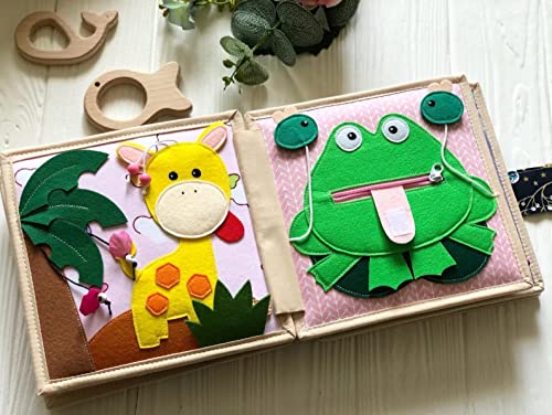 Quiet Baby Book with Felt Animals and Shapes 1
