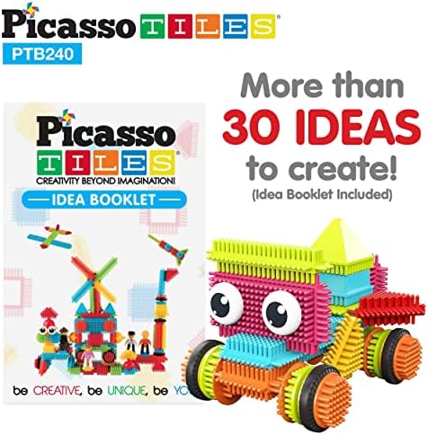 PicassoTiles 240pcs Hedgehog Building Blocks 3D Interlocking Set