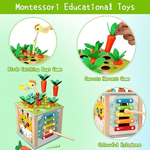 MingNor 6 in 1 Wooden Toddler Toy Set
