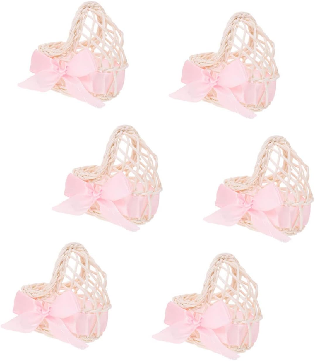 BESPORTBLE 6pcs Mini Wicker Doll Baskets with Handles 1