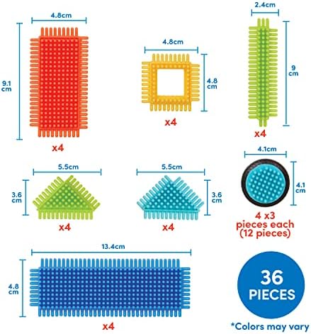 Battat Bristle Blocks - 36 Piece STEM Building Set for Kids 2 Years