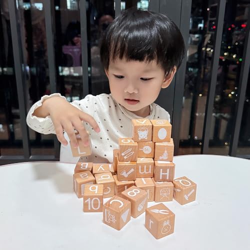 ANWoRLeT Wooden Alphabet Blocks for Kids