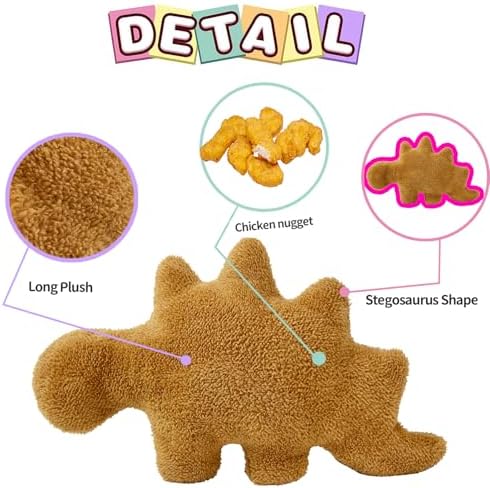 Dino Nugget Pillow - Stegosaurus Soft Plush Dinosaur Toy for Kids