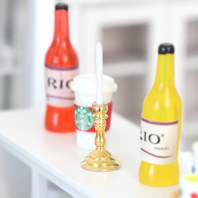WLngtv 2Pcs Gold Miniature Candle Holder