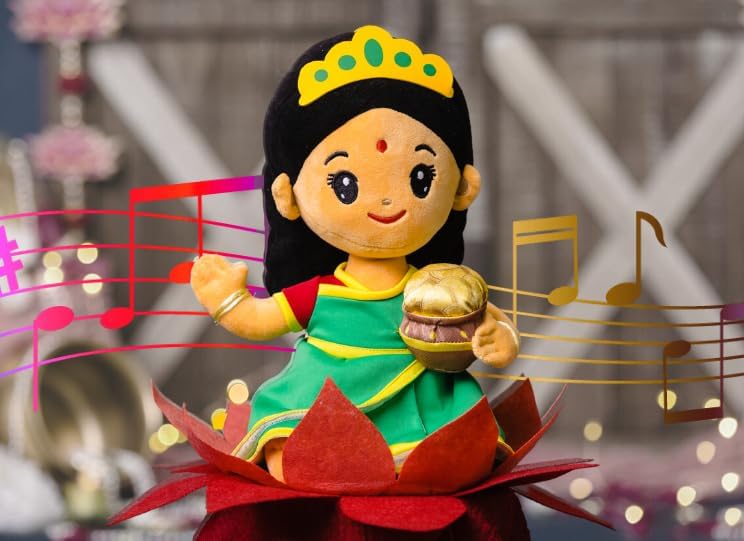 MODI TOYS Laxmi Devi 11 Inch Mantra Singing Plush Toy 1
