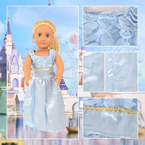 FEAYEA 18 Inch Princess Costume for Girl Dolls - 6Pcs Set