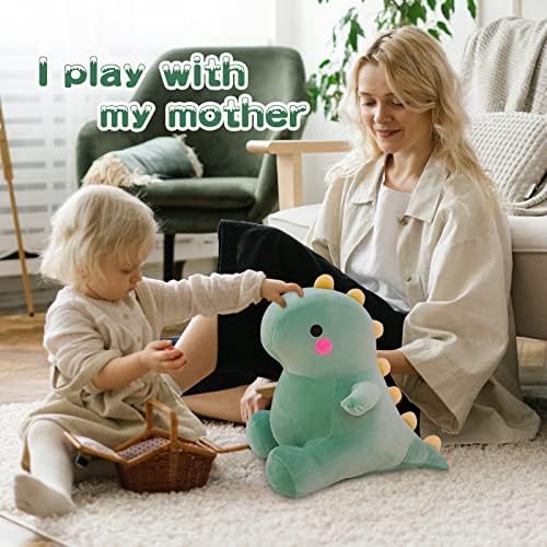 DUANMUL Cute Fat Dinosaur Plush Toy Green 8in