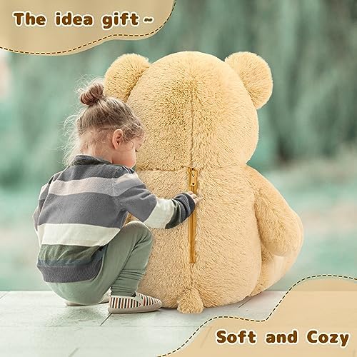 MaoGoLan 47 Inch Giant Teddy Bear Life Size Tan Plush Bear