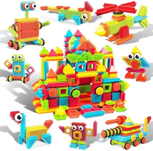 PicassoTiles 240pcs Hedgehog Building Blocks 3D Interlocking Set
