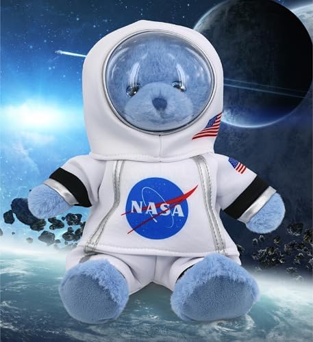 DolliBu Baby Blue Bear Astronaut Plush - 8 Inch Personalized