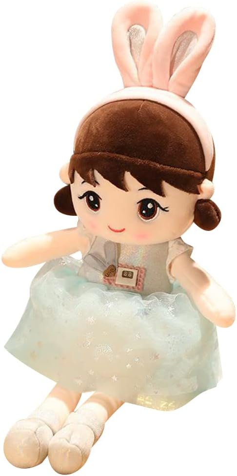 Plush Baby Girl Doll with Clothes and Hat Skirt 1