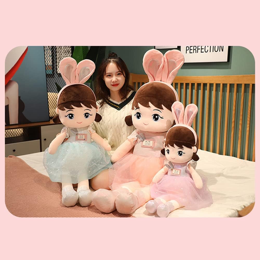 Plush Baby Girl Doll with Clothes and Hat Skirt 1