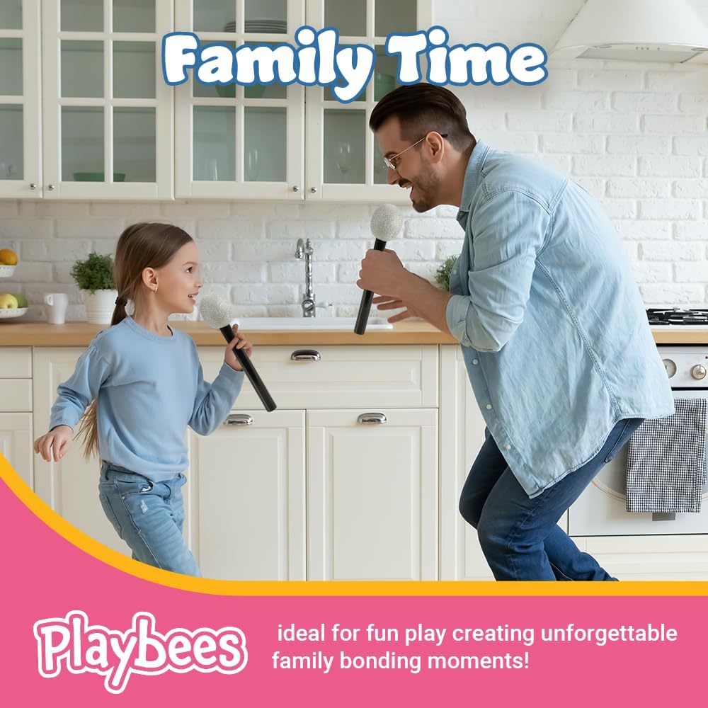 Playbees 12-Piece Glittered Fake Microphone for Kids