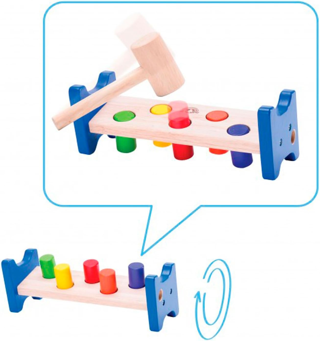 Wonderworld Hammer Bench - Visual Skills Development Toy for Kids