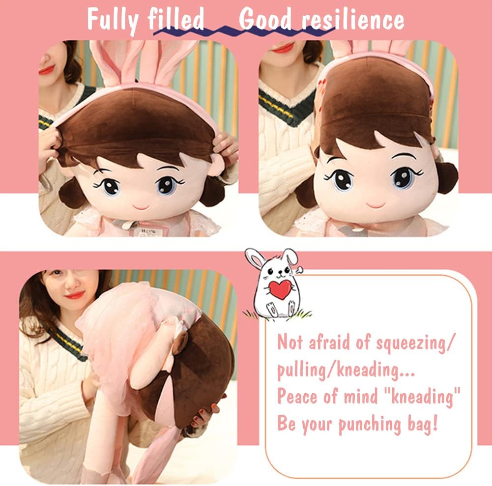 Plush Baby Girl Doll with Clothes and Hat Skirt 1