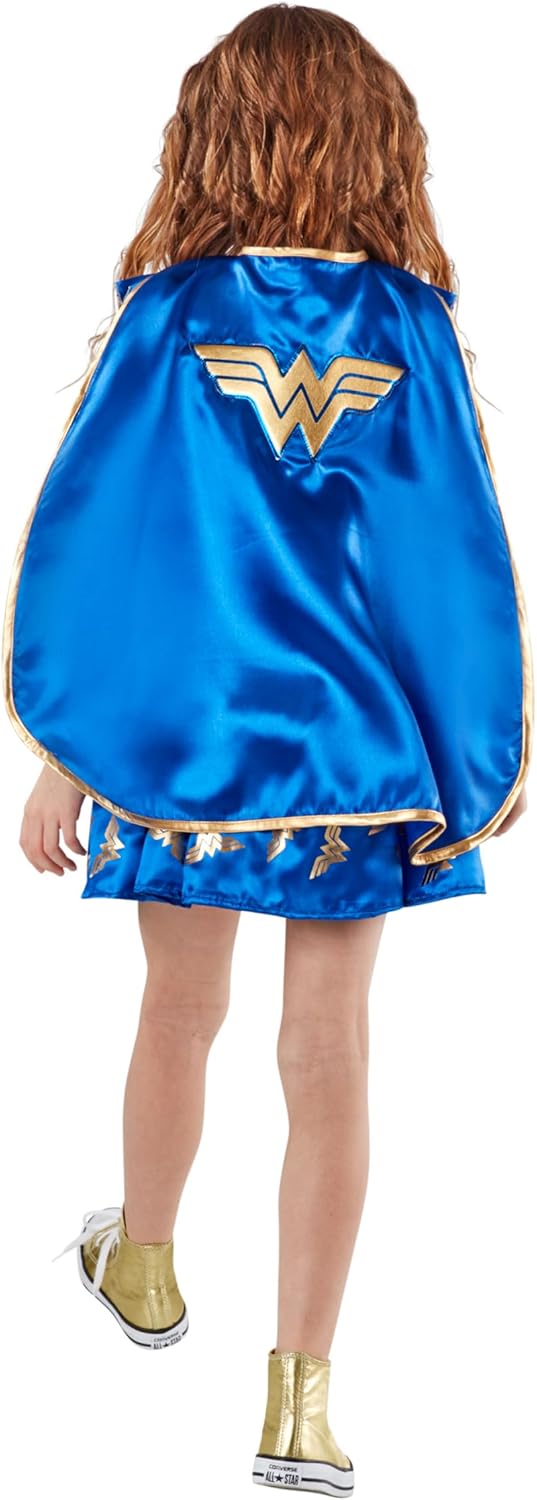 Rubies Girls Wonder Woman Costume Dress with Cape and Tiara