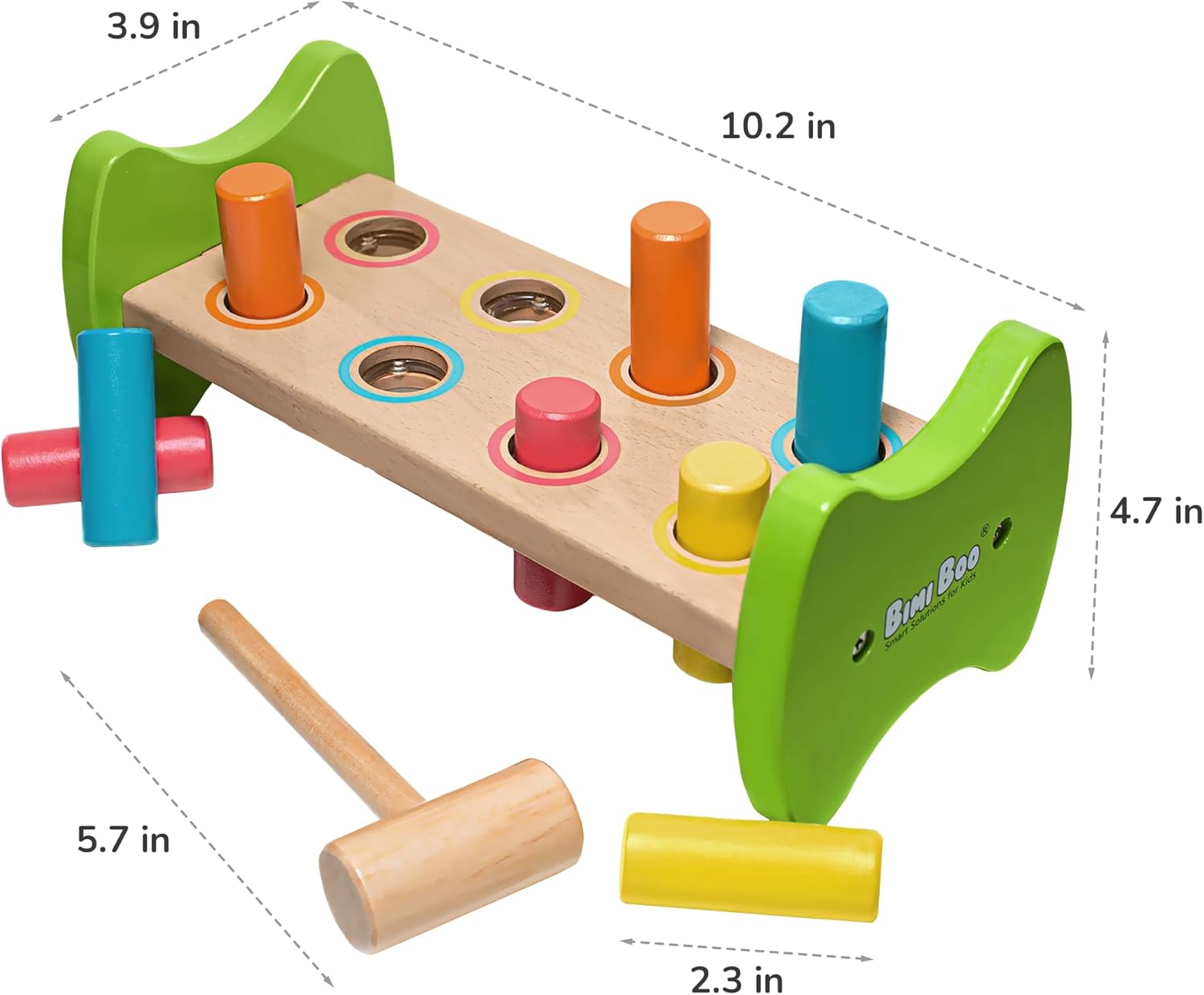 Bimi Boo Wooden Pounding Bench for Toddlers 1-3 1