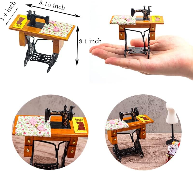 Hiawbon 112 Scale Miniature Sewing House Scene Model