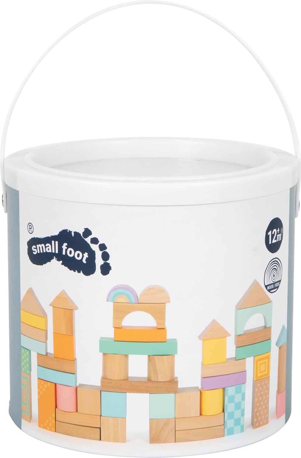 Small Foot 50 Pastel Wooden Building Blocks Playset