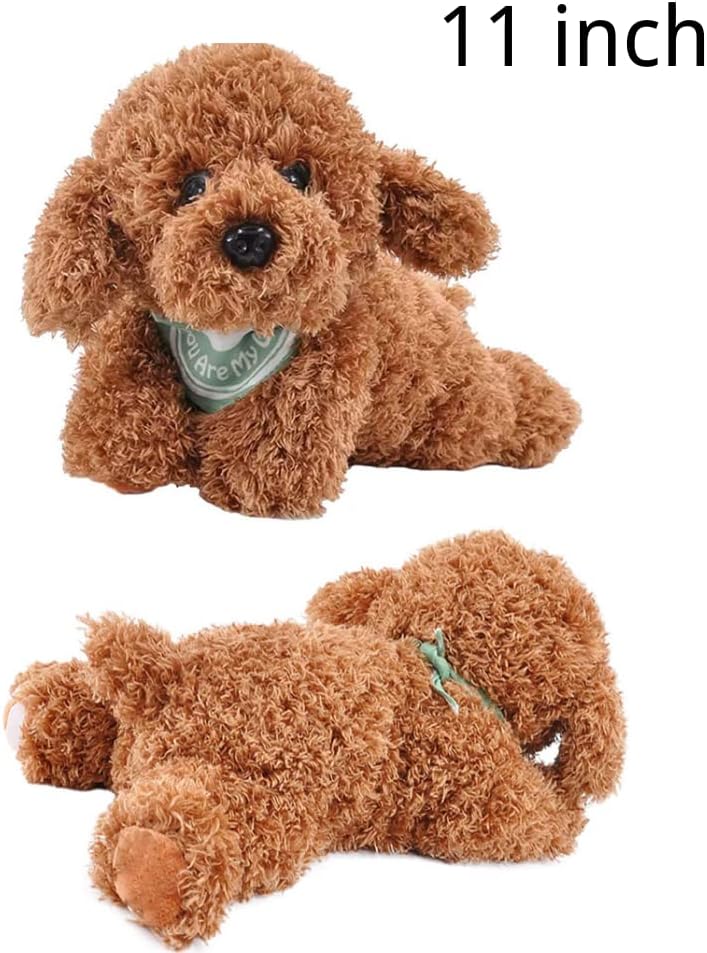 Golden Doodle Puppy Plush Toy with Weighted Comfort 11 Inches