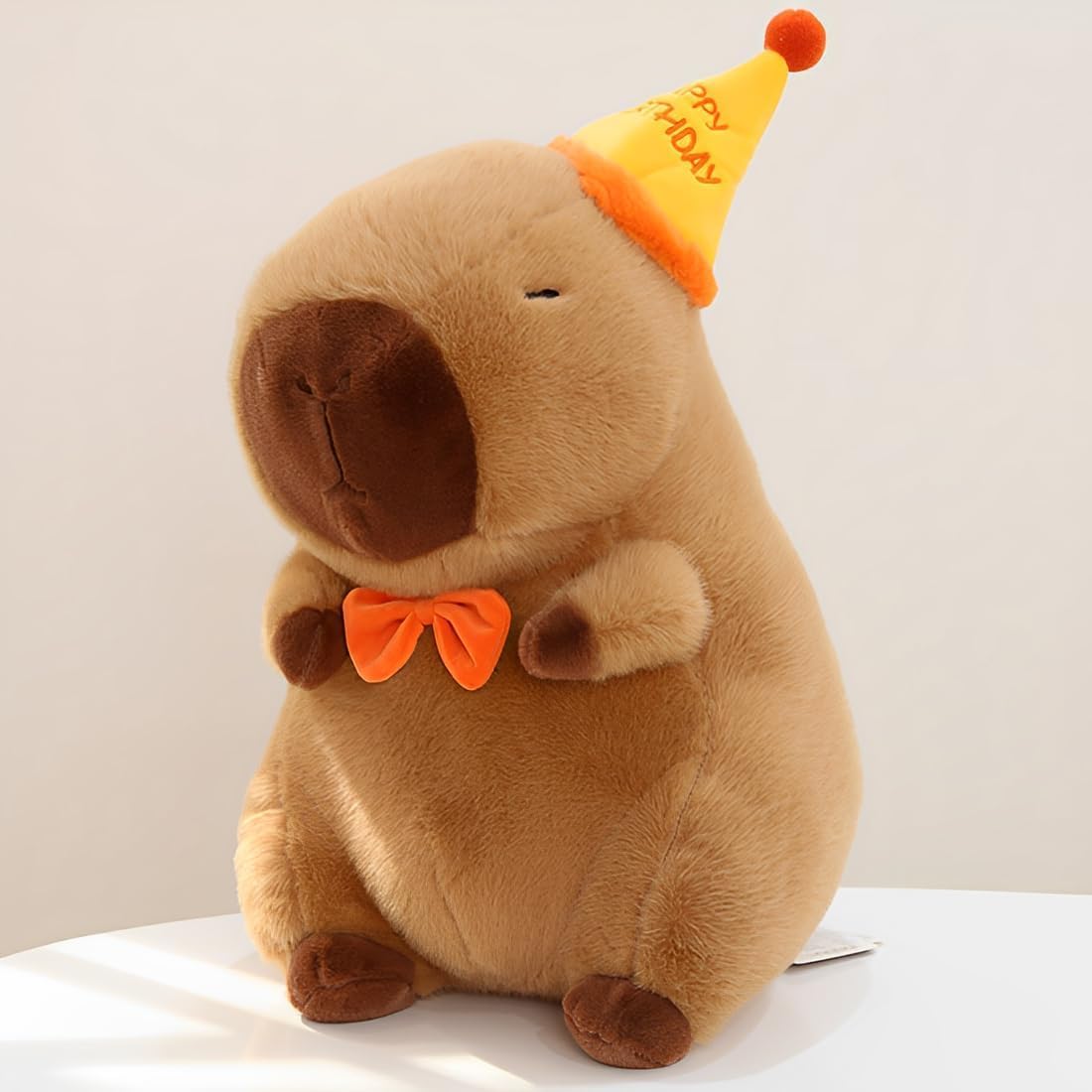 Capybara Plush Stuffed Animal with Turtle Backpack 10 Inch Happy