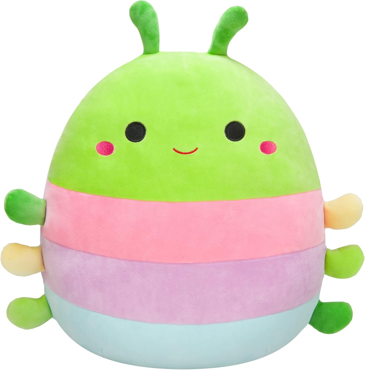 Squishmallows 14-Inch Rutabaga Caterpillar with Multicolored Stripes