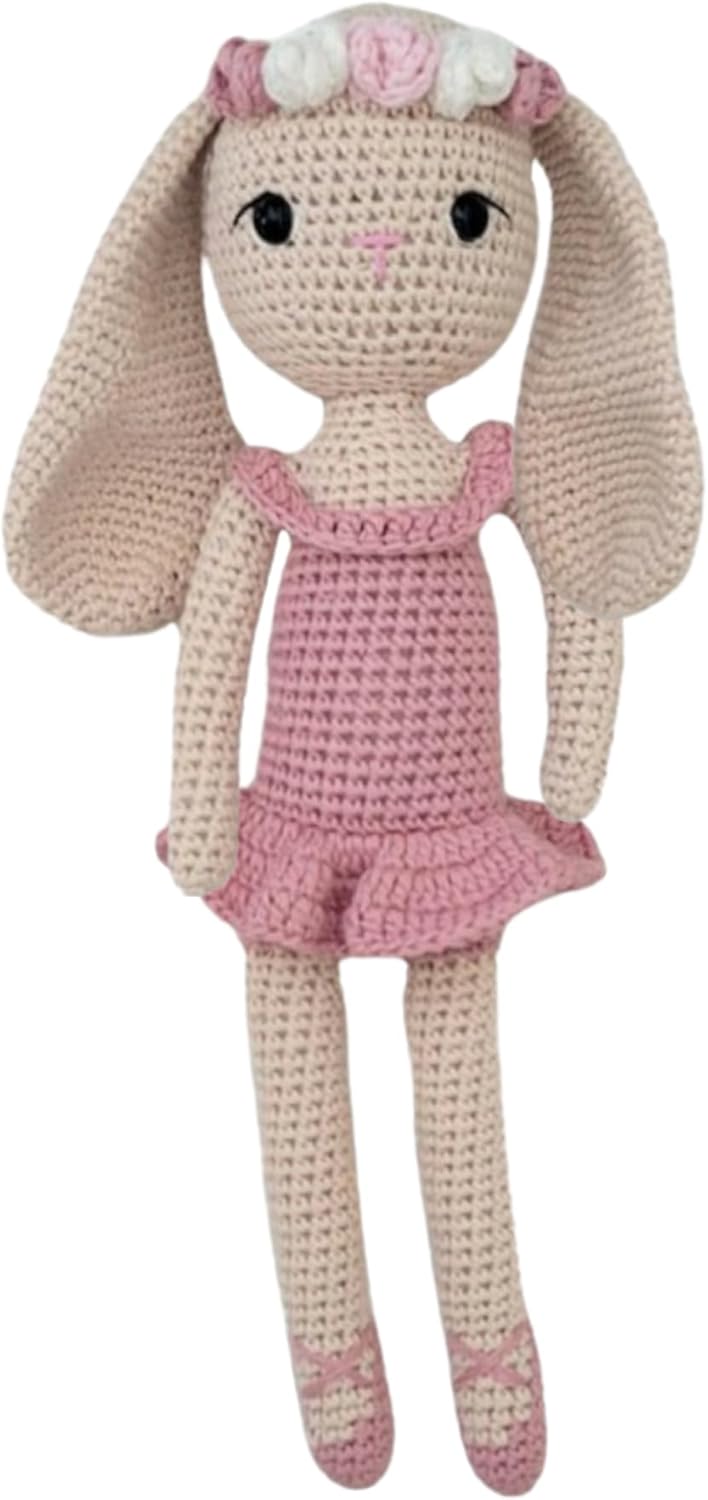 Ballerina Bunny Stuffed Toy for Kids Handmade Crochet Comfort Plush