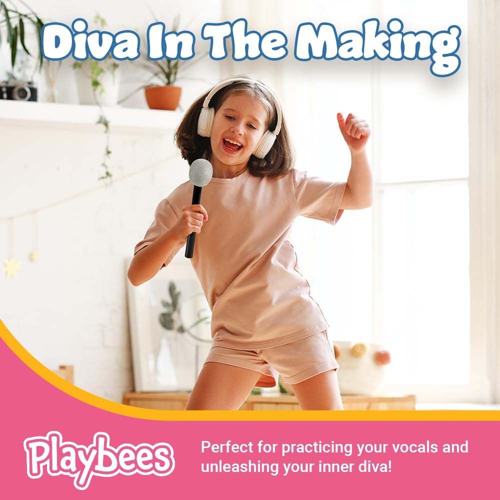 Playbees 12-Piece Glittered Fake Microphone for Kids