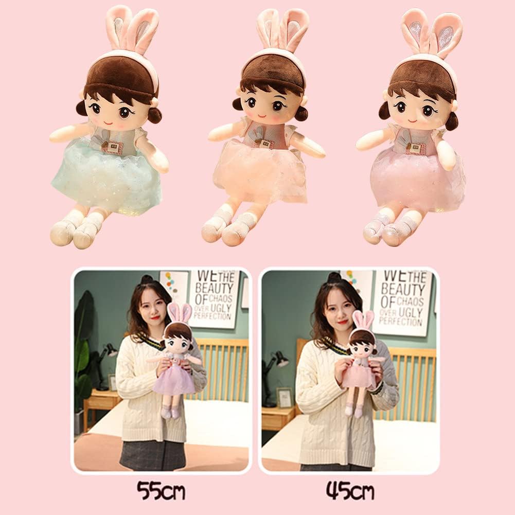 Plush Baby Girl Doll with Clothes and Hat Skirt 1