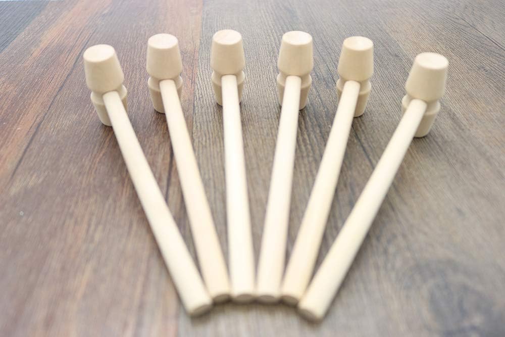 12Pcs Mini Wooden Hammer Toy for Kids and DIY