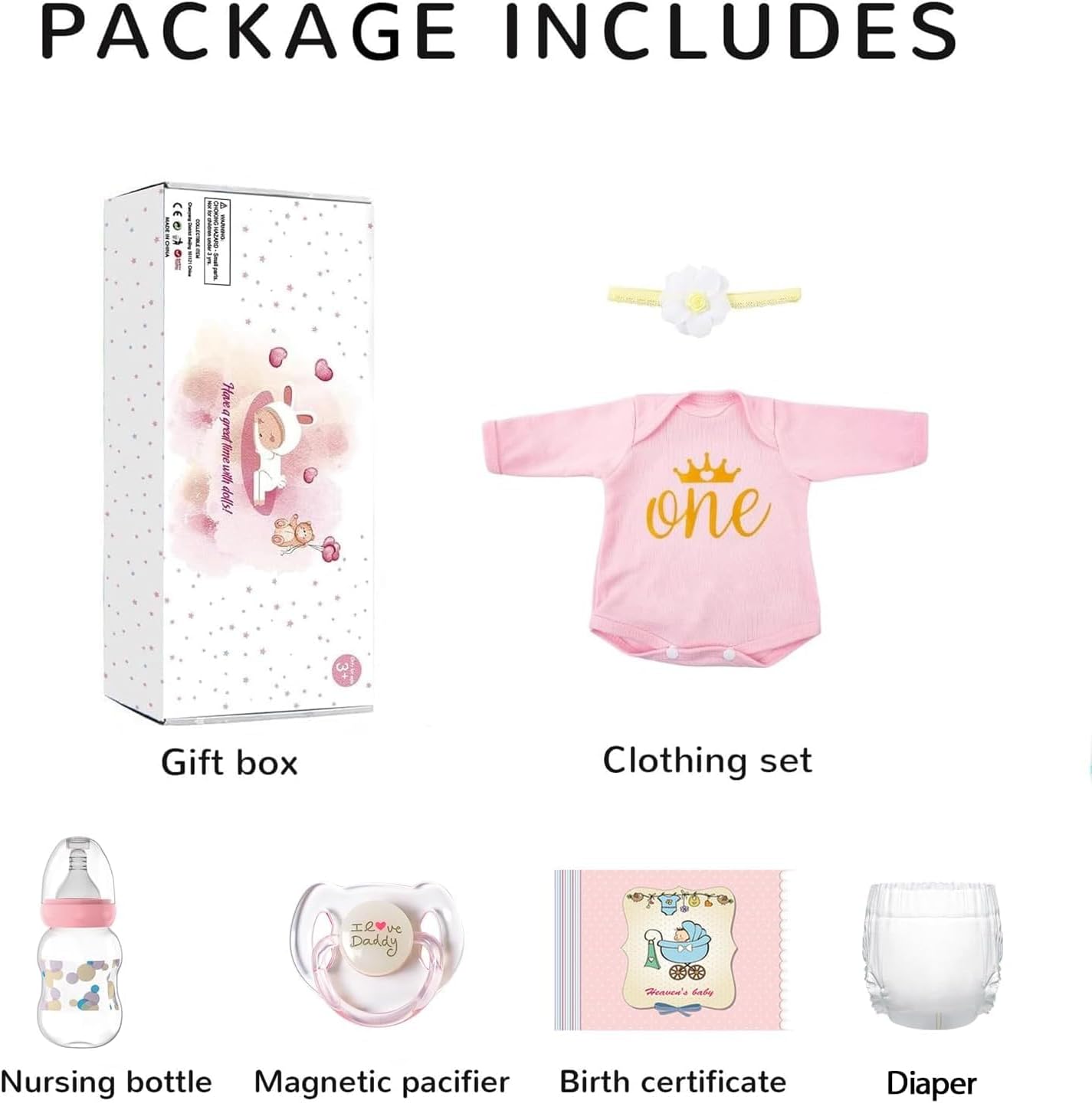 WOOROY Realistic 16 Inch Newborn Baby Doll Girl