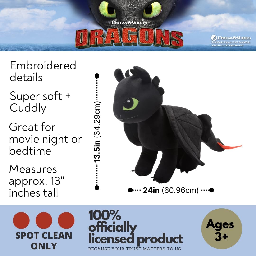 Franco Bedding Plush Pillow Buddy Toothless Dragon