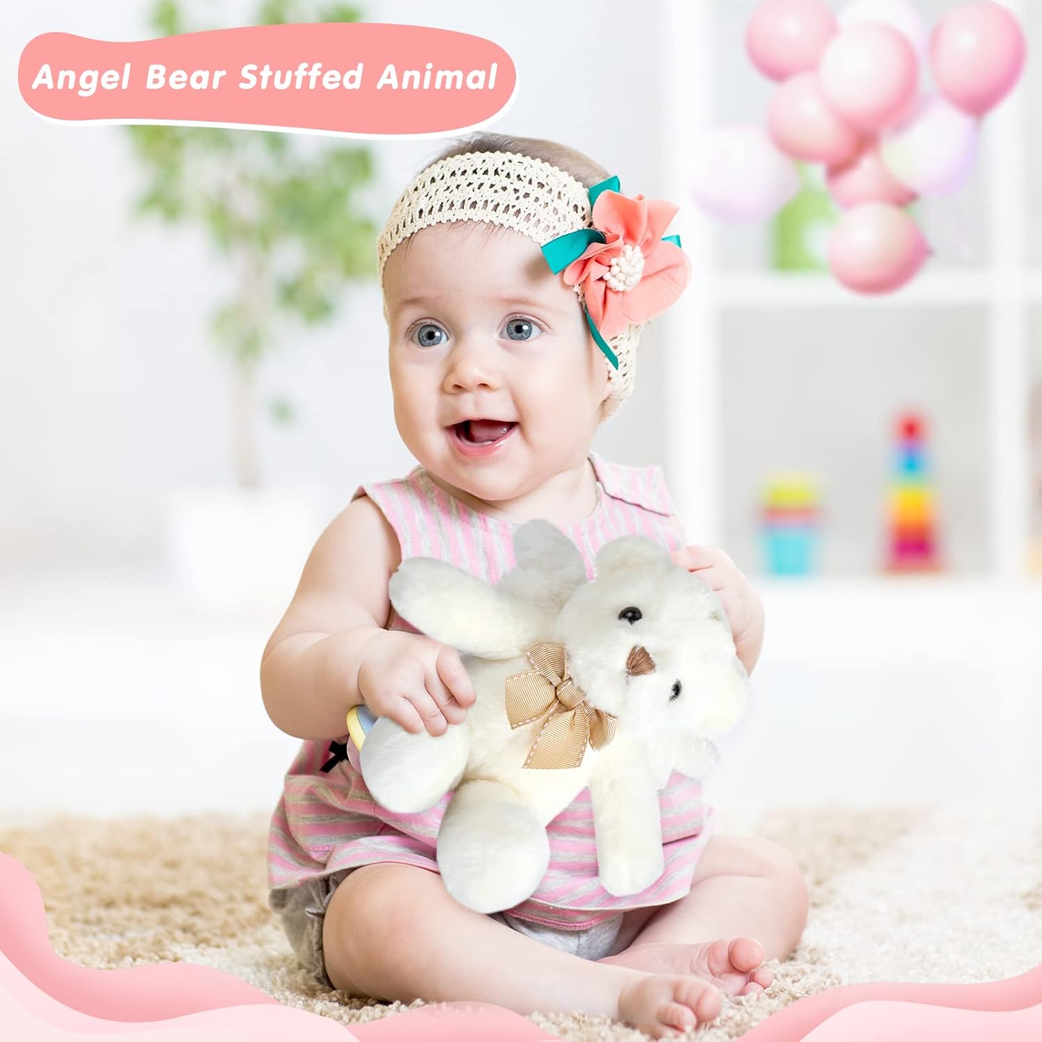 HyDren Angel Bear Plush Toy with Wings