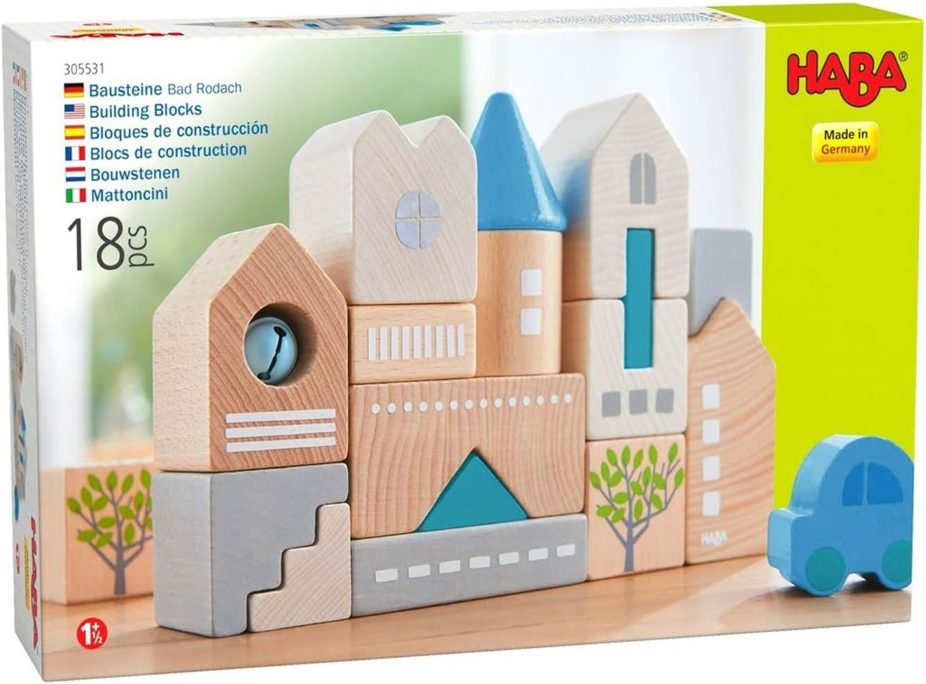 HABA Wooden Building Blocks Bad Rodach 18-Piece Set