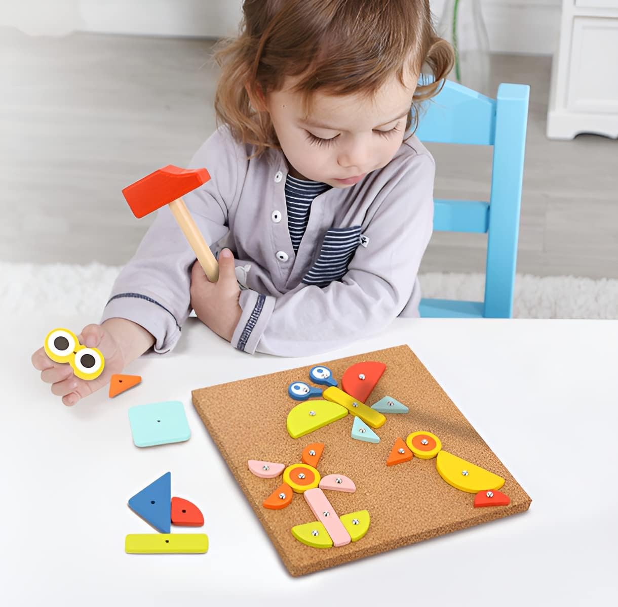 TOOKYLAND Fine Motor Toys Hammer and Nails Game for Kids