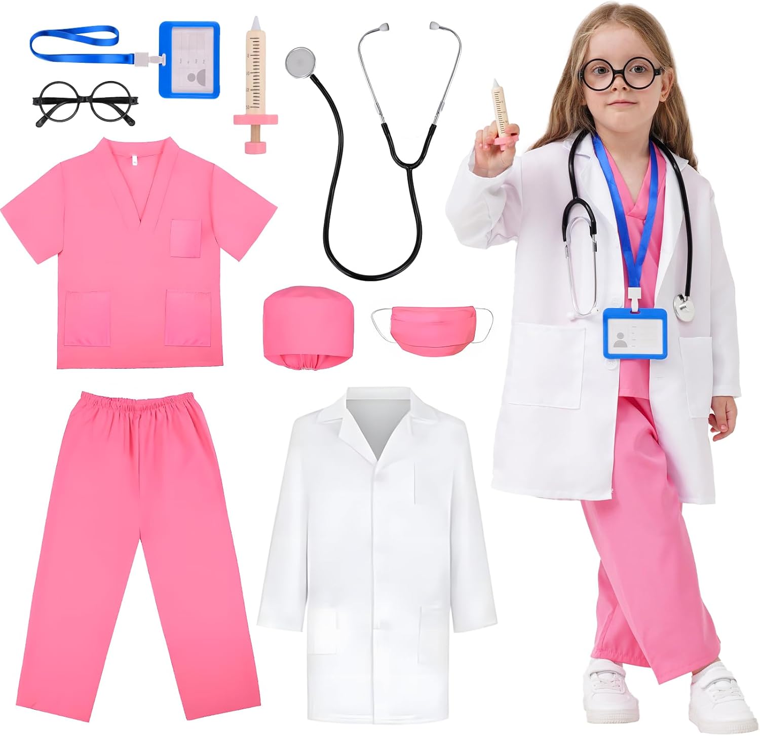 MGparty Doctor Costume Set for Kids Halloween